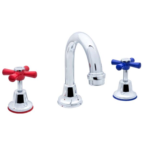 E-SEE cross handle basin set, coloured handles,