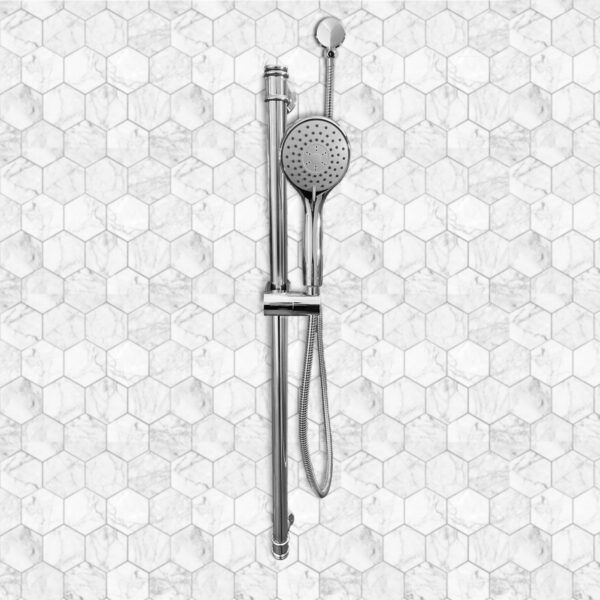 Sylva Designer Grab Rail with miri hand piece set, accessible shower, hand shower, disability shower, disabled shower